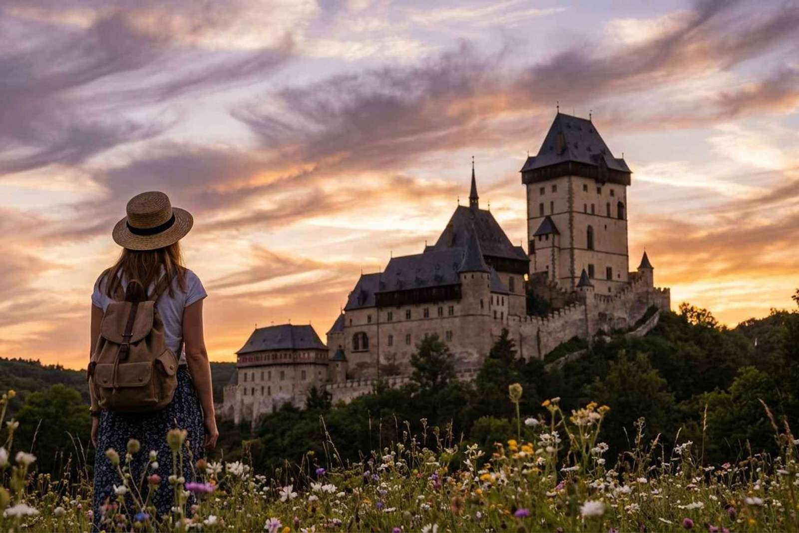 Praag: All-Inclusive Karlstejn Kasteel en Grotten Tour