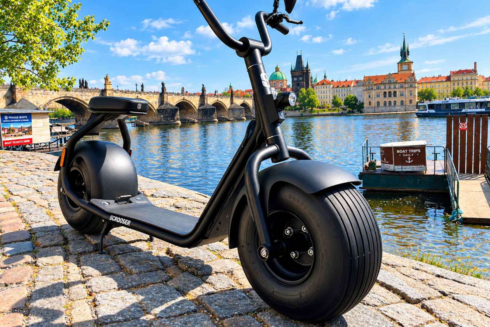 Praag: 3 uur durende Fat Tire E-scooter Tour